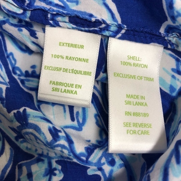 Lilly Pulitzer WILLA TUNIC TOP Women's Size Small Blue White Elephant - Picture 5 of 8
